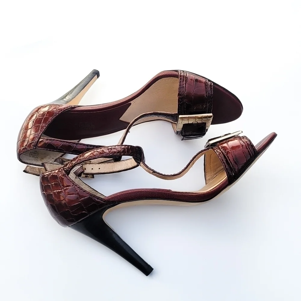 Michael Michael Kors patent maroon sandals